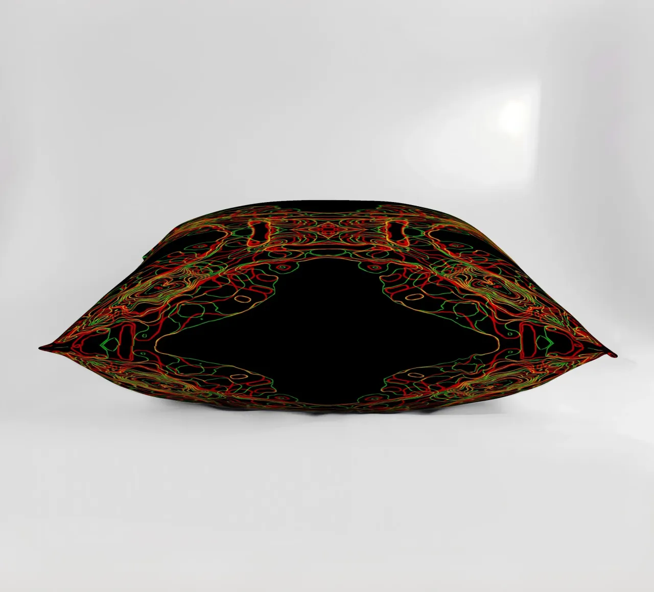 Diagonal cross 3-coloured, line structure black background decorative cushion by Gürsel Yesil Digital Art