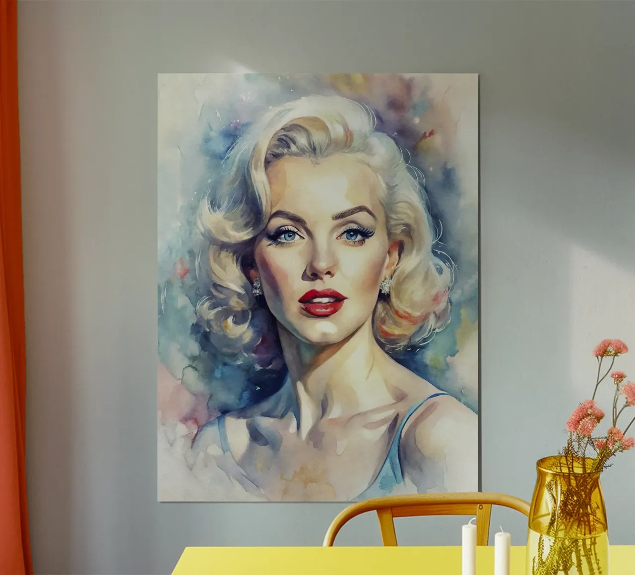 Marilyn Monroe in acquerello poster con telaio in plastica da 🎁 ARTVI-SHOP