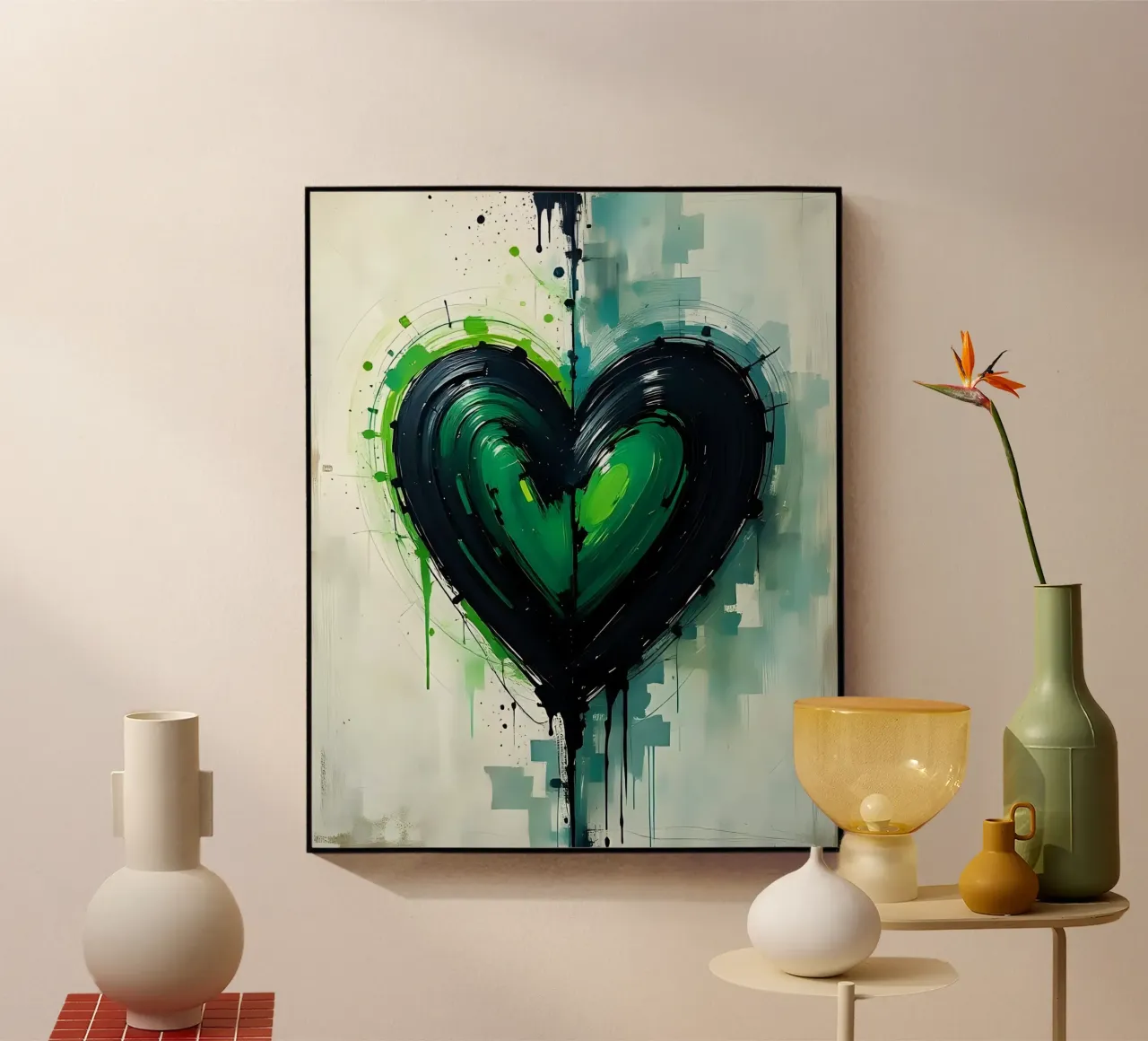 cuore_verde_nero_4 plexiglass da Pink- und LoveArt by LK