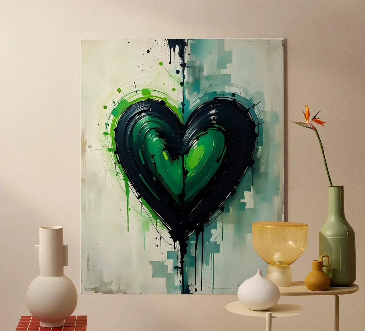 cuore_verde_nero_4 plexiglass da Pink- und LoveArt by LK