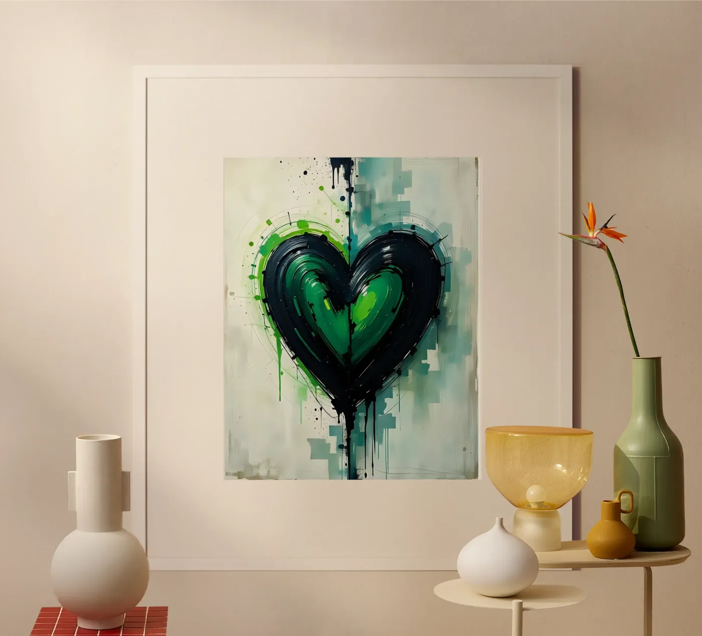 cuore_verde_nero_4 poster da Pink- und LoveArt by LK