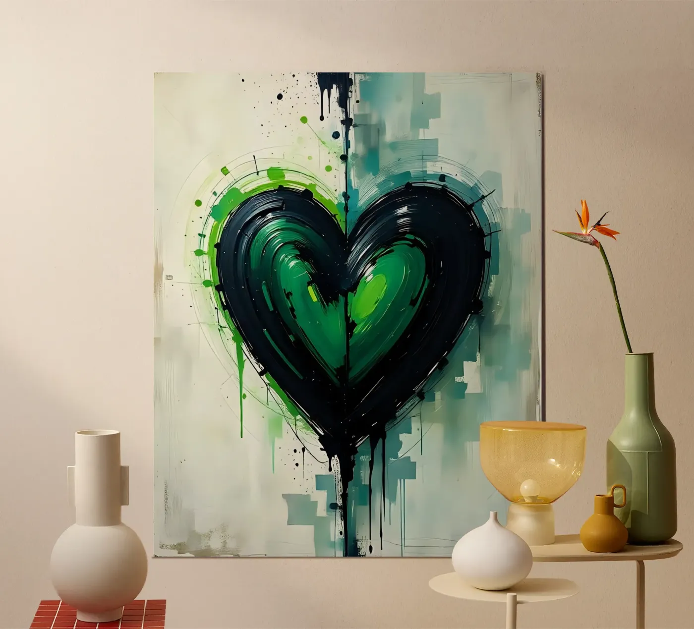 cuore_verde_nero_4 poster da Pink- und LoveArt by LK