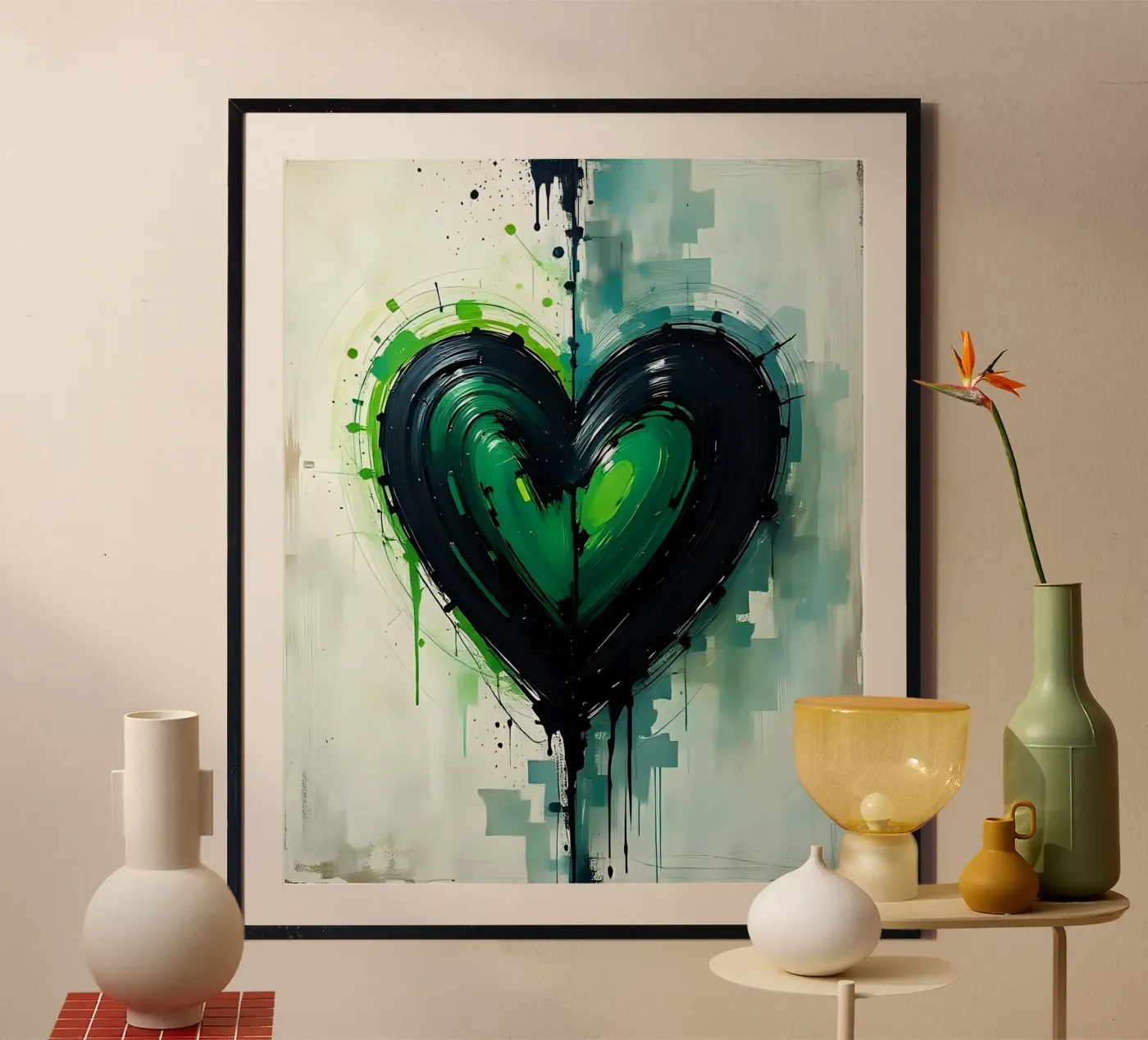 cuore_verde_nero_4 poster da Pink- und LoveArt by LK