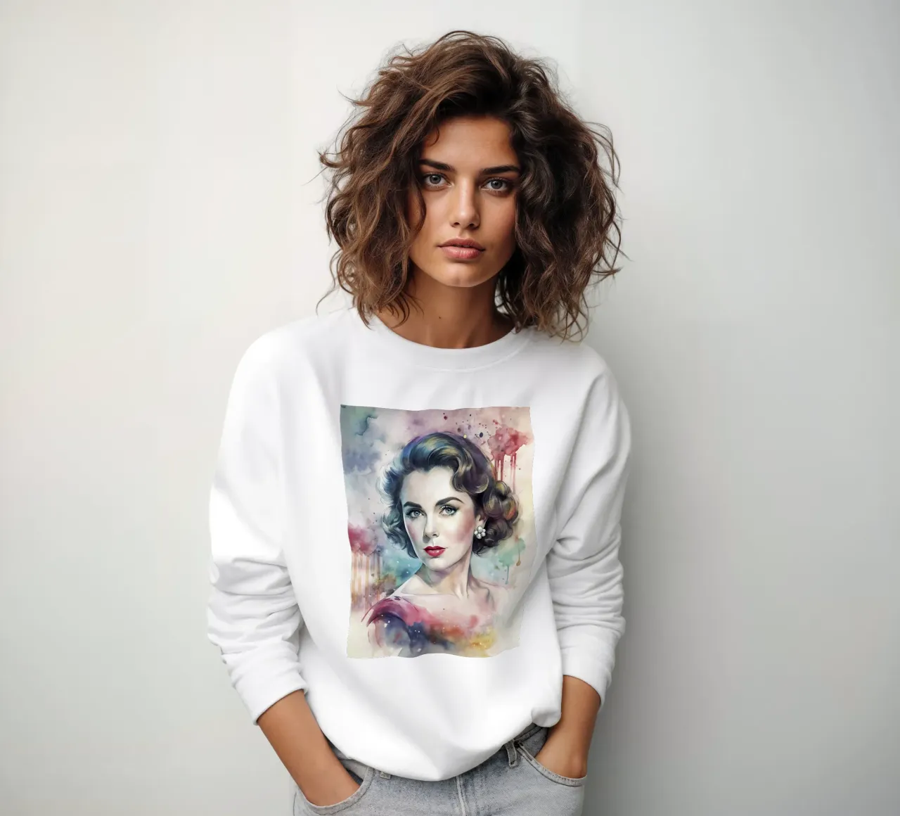 Elizabeth Taylor in acquerello felpa da 🎁 ARTVI-SHOP