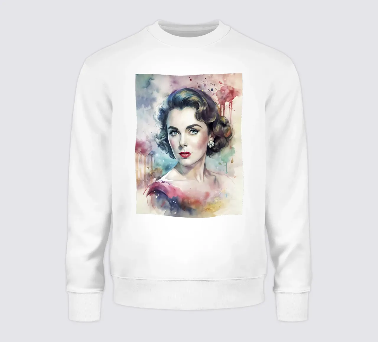 Elizabeth Taylor in acquerello felpa da 🎁 ARTVI-SHOP