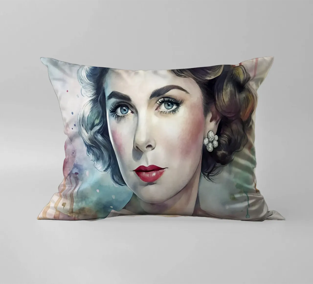 Elizabeth Taylor in acquerello cuscino da 🎁 ARTVI-SHOP