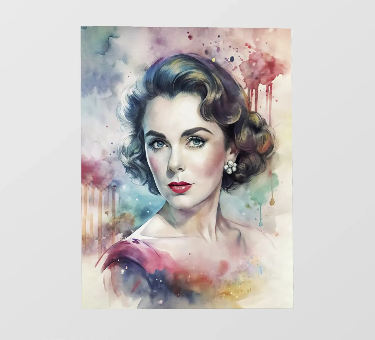 Elizabeth Taylor in acquerello pellicola backlit da 🎁 ARTVI-SHOP