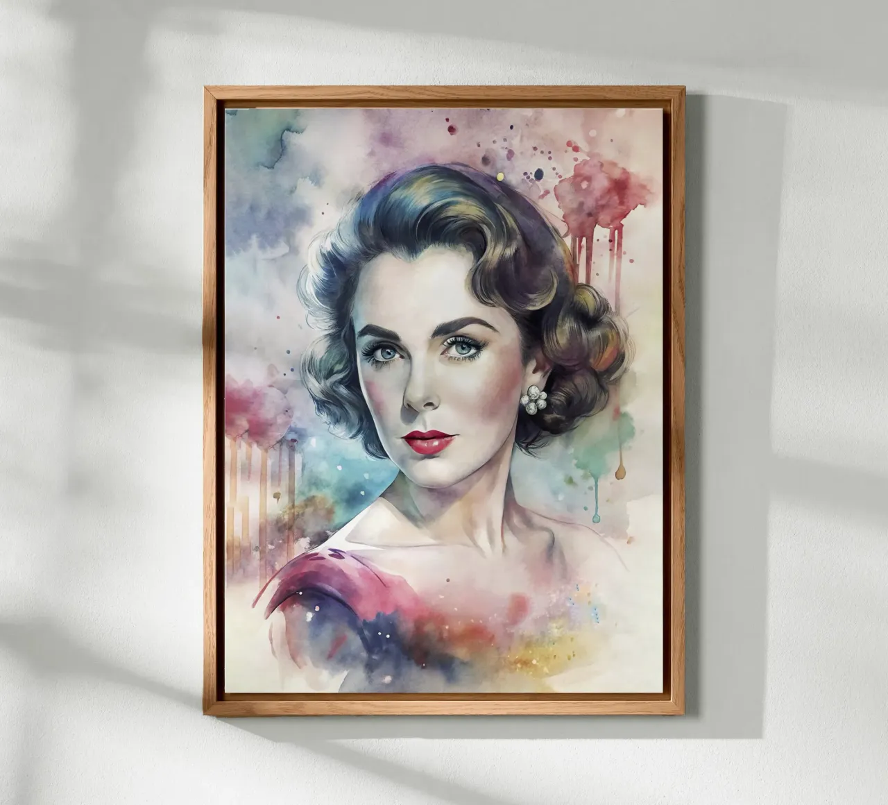 Elizabeth Taylor in acquerello alluminio dibond da 🎁 ARTVI-SHOP
