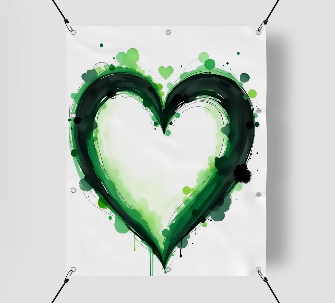 cuore_verde_nero_5 telo in pvc da Pink- und LoveArt by LK