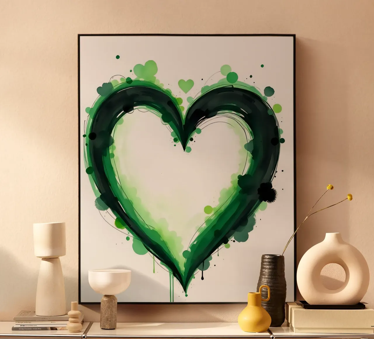 cuore_verde_nero_5 plexiglass da Pink- und LoveArt by LK