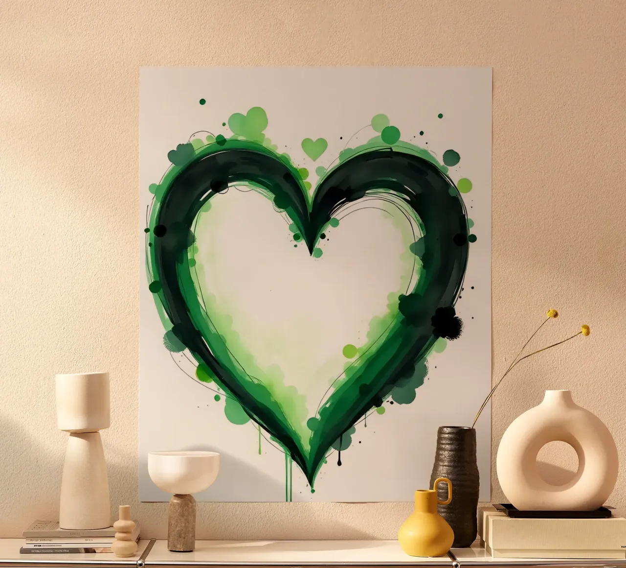 cuore_verde_nero_5 carta hahnemühle da Pink- und LoveArt by LK
