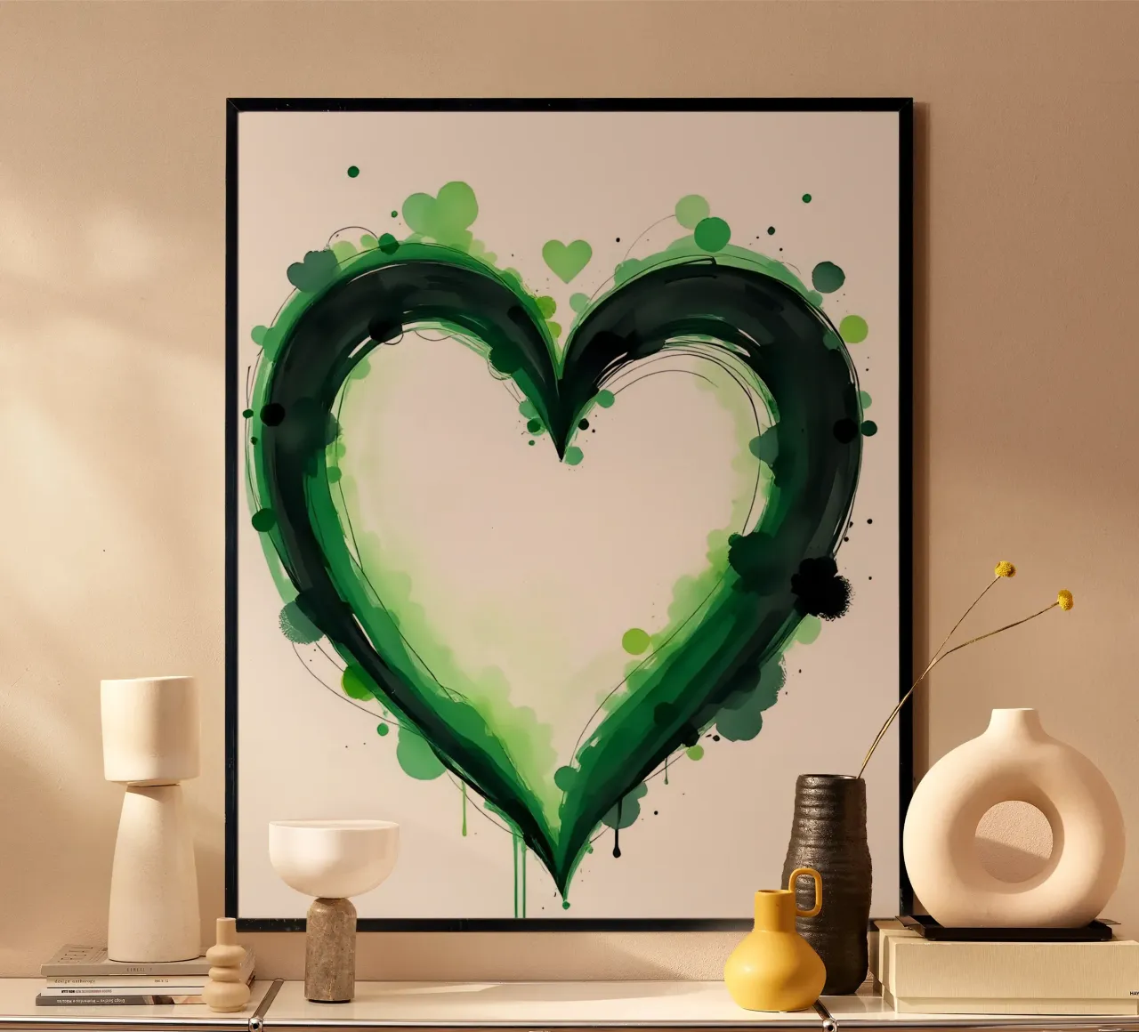 cuore_verde_nero_5 carta hahnemühle da Pink- und LoveArt by LK