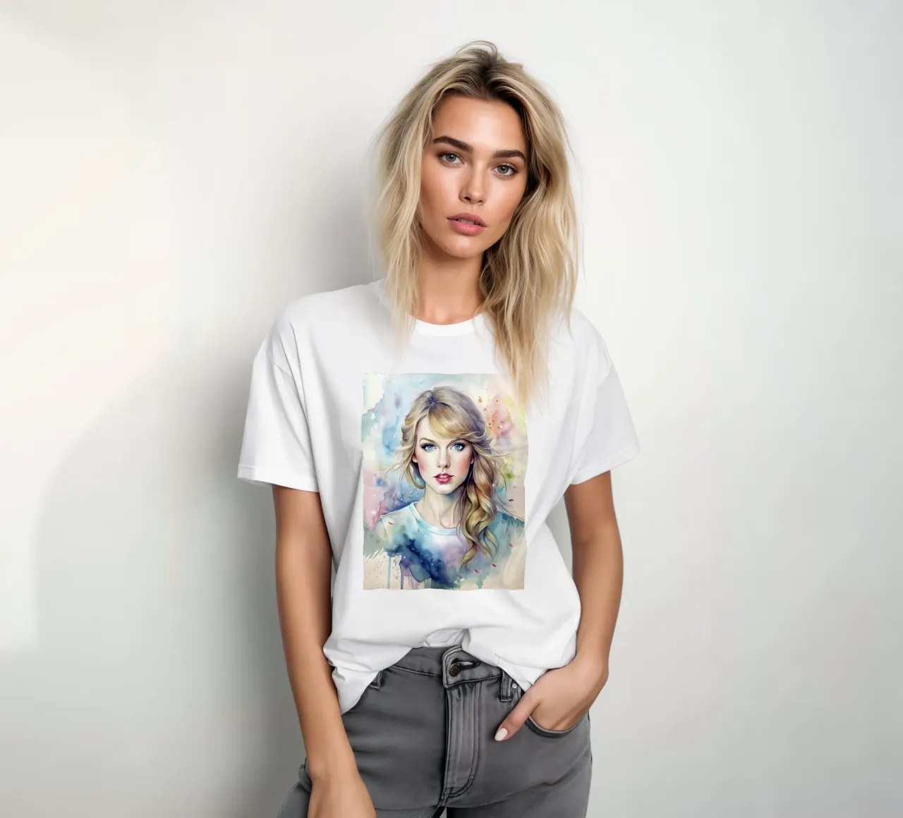 Taylor Swift in acquerello t-shirt da 🎁 NOBELART