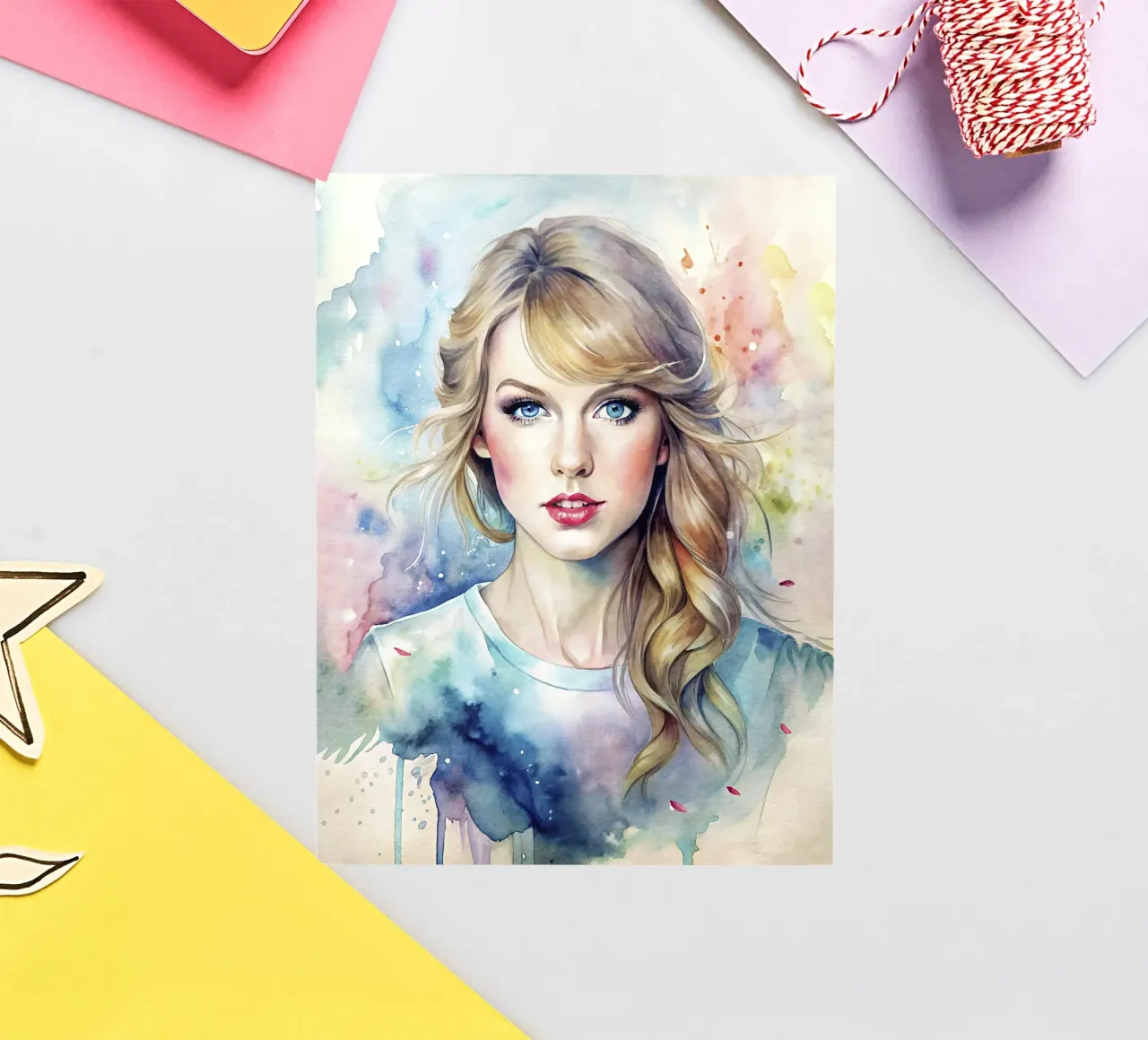 Taylor Swift in acquerello adesivo da ARTVI-SHOP