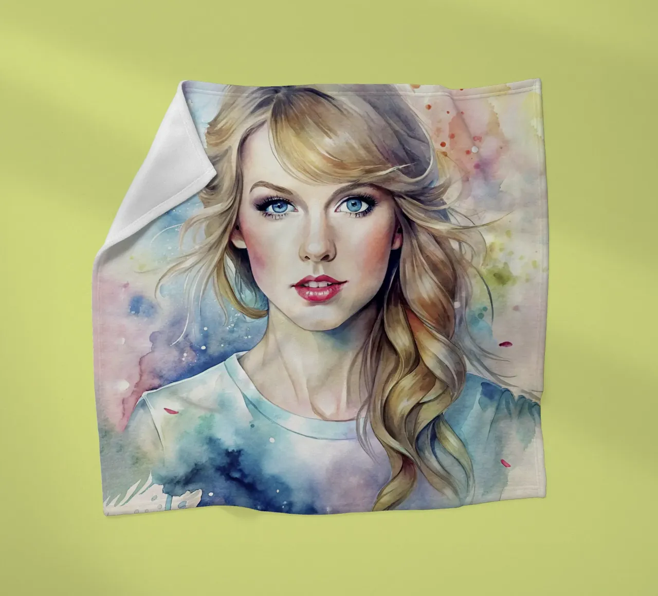 Taylor Swift in acquerello coperta in pile da 🎁 NOBELART