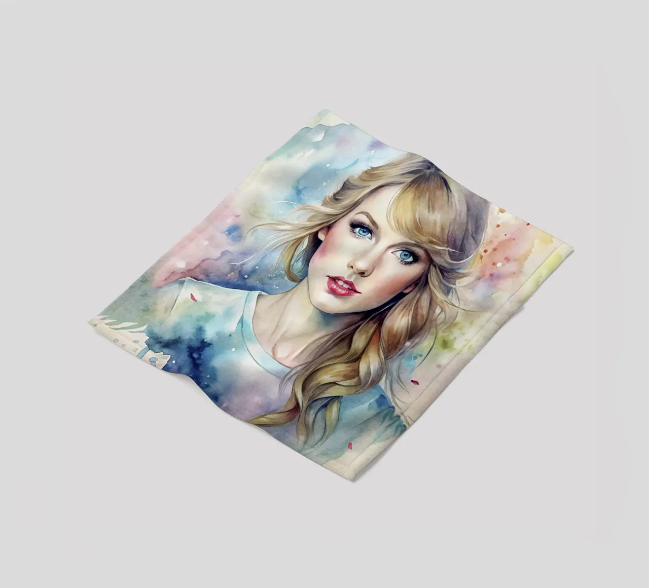 Taylor Swift in acquerello coperta in pile da 🎁 NOBELART