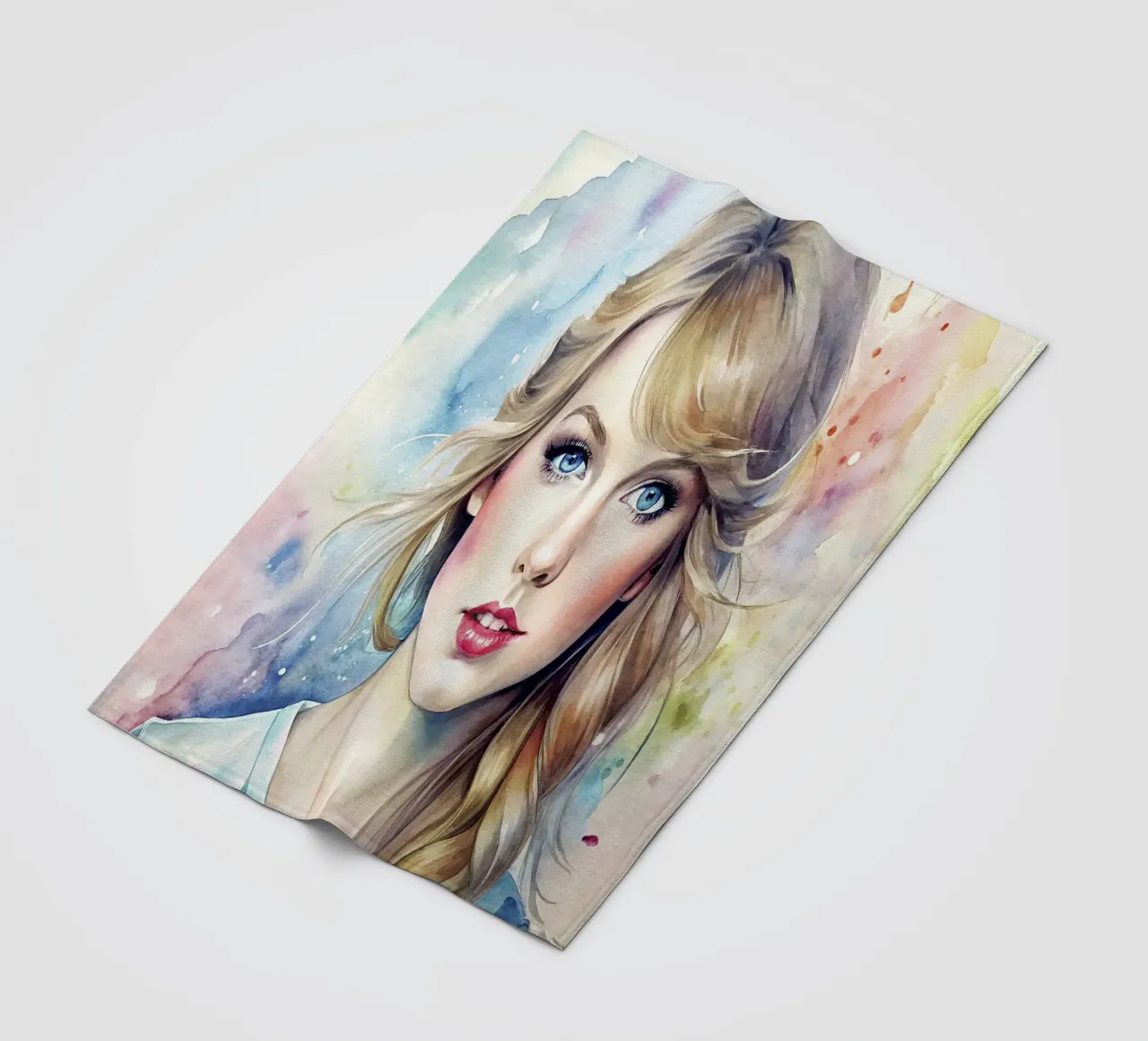 Taylor Swift in acquerello coperta in pile da 🎁 NOBELART