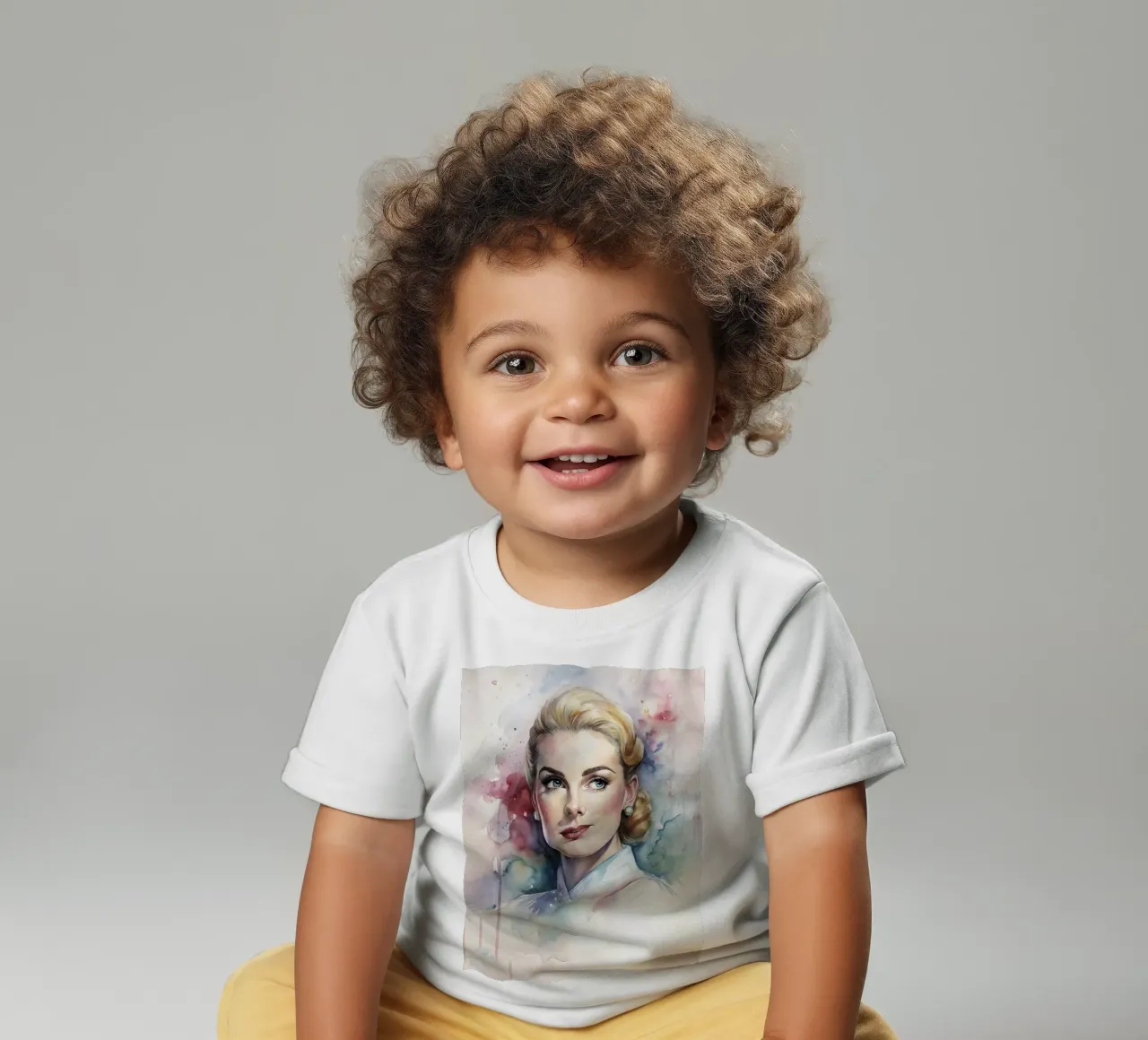 Grace Kelly in acquerello maglietta neonato da 🎁 ARTVI-SHOP