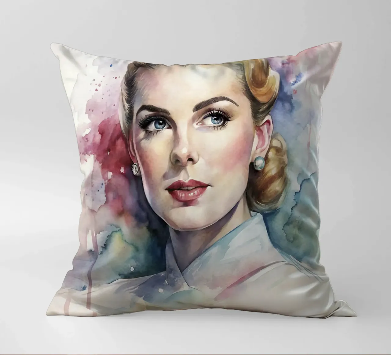 Grace Kelly in acquerello cuscino da 🎁 ARTVI-SHOP