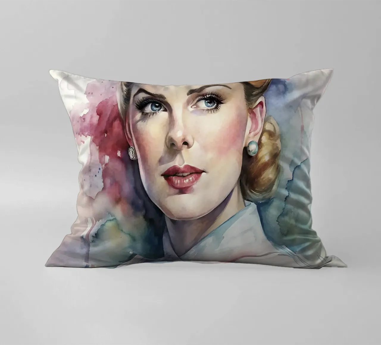 Grace Kelly in acquerello cuscino da 🎁 ARTVI-SHOP