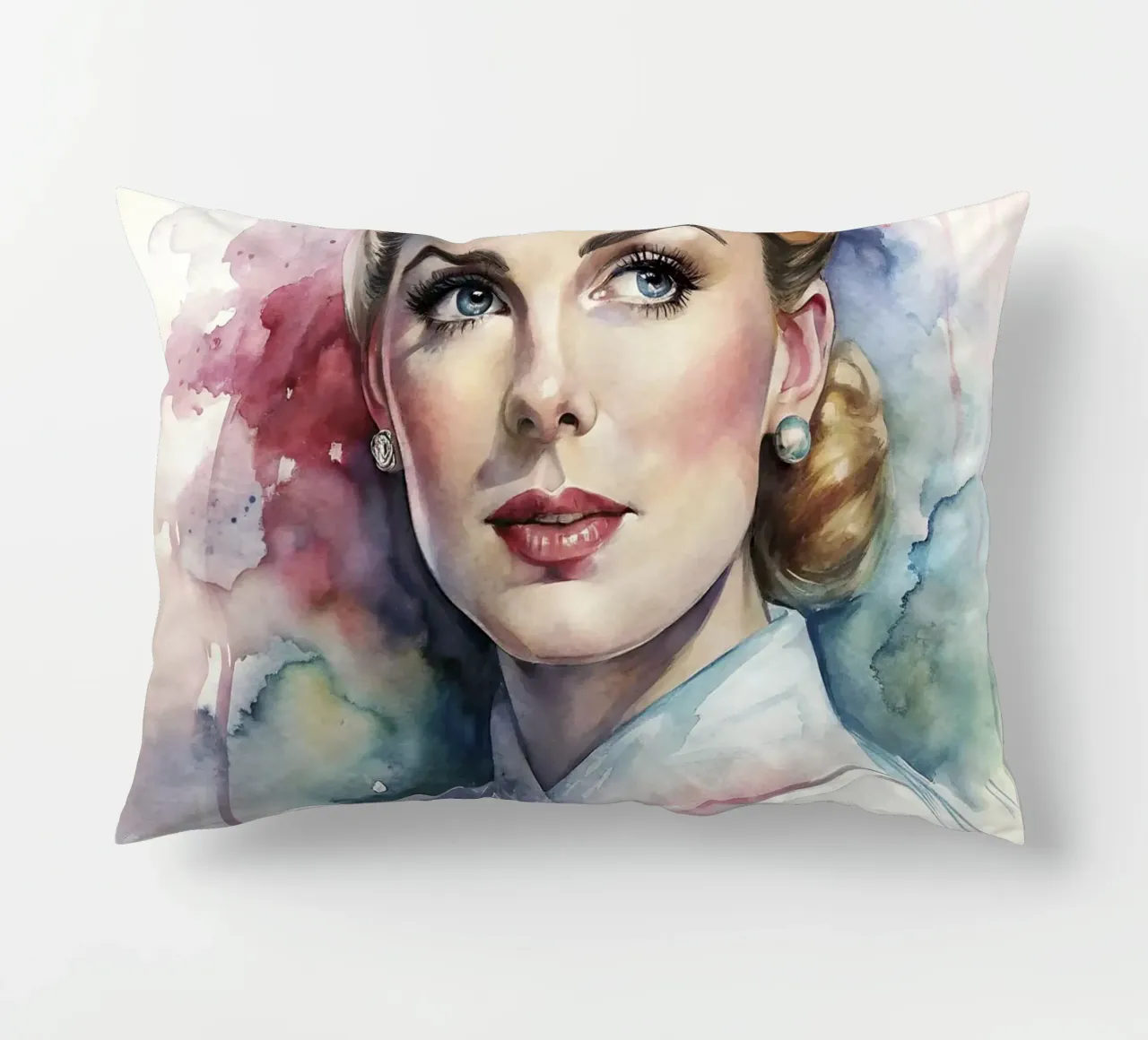 Grace Kelly in acquerello cuscino da 🎁 ARTVI-SHOP
