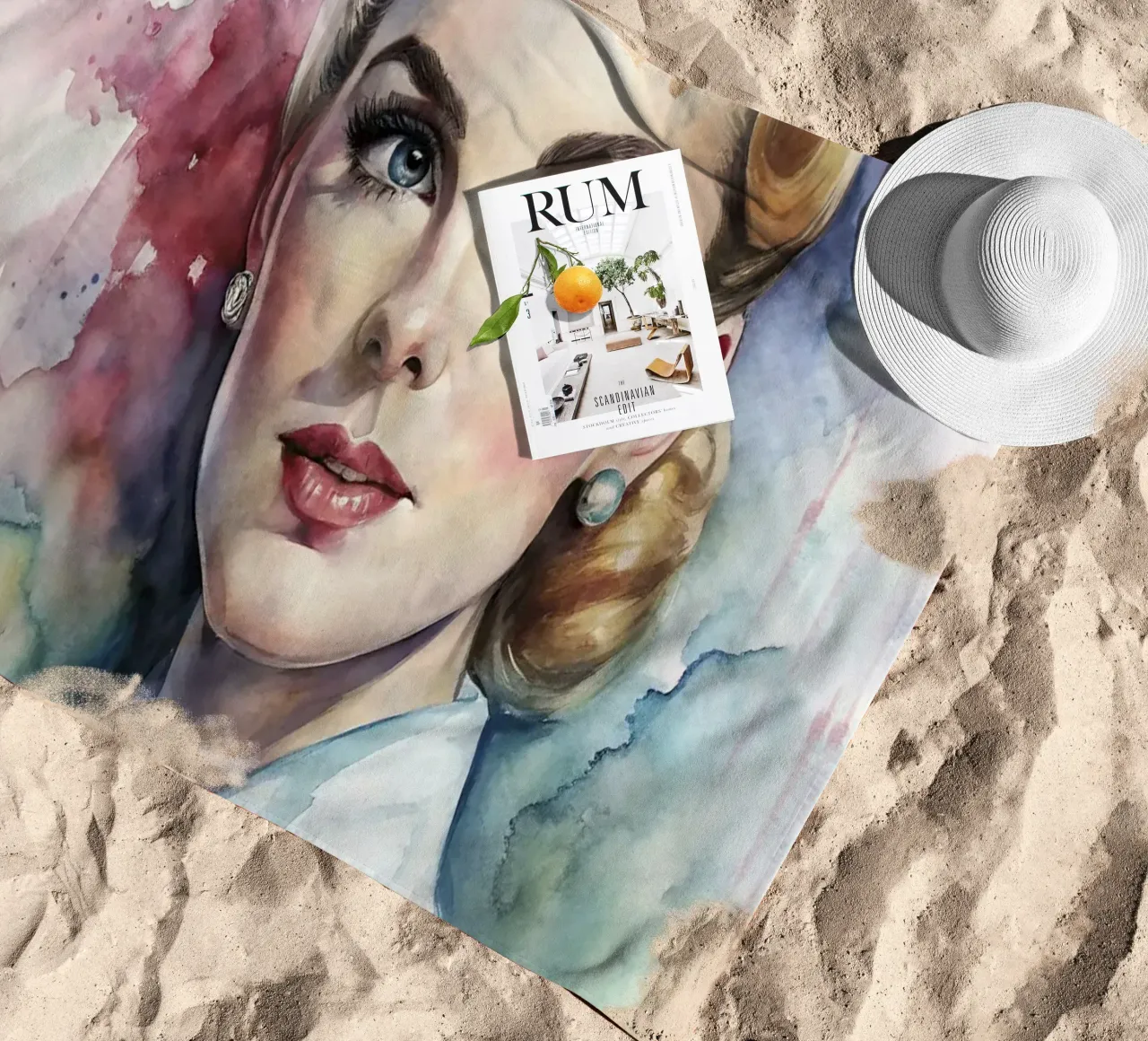 Grace Kelly in acquerello telo mare da 🎁 ARTVI-SHOP
