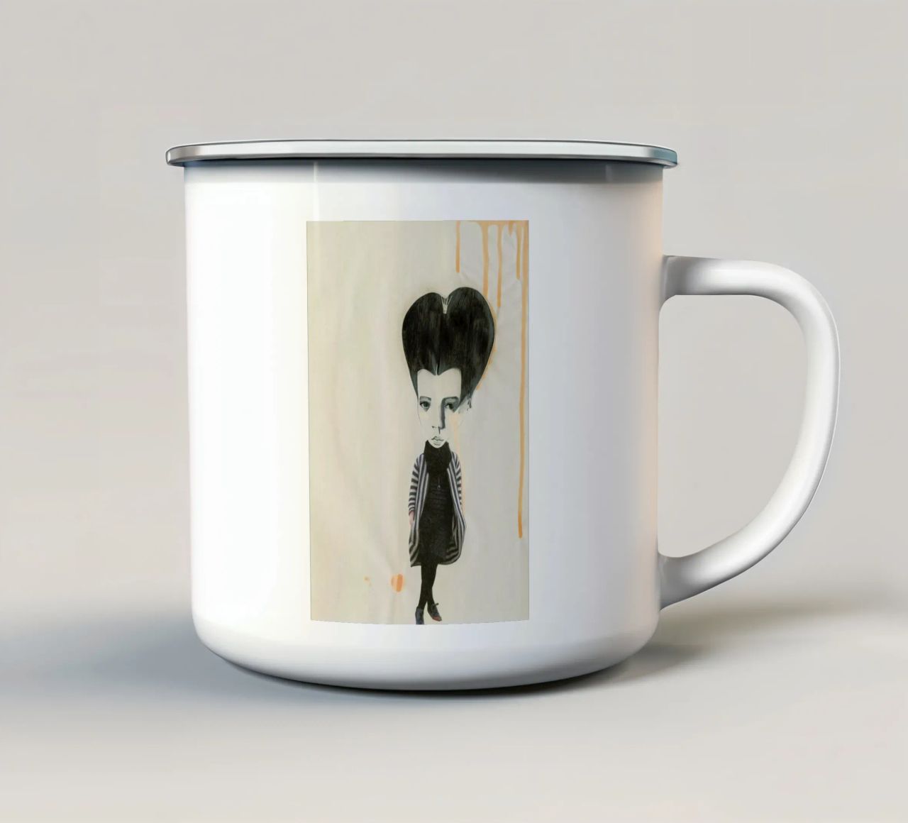 [ˈmandl̩|a͜uɡə] II tazza in smalto da Julia Danckwerth