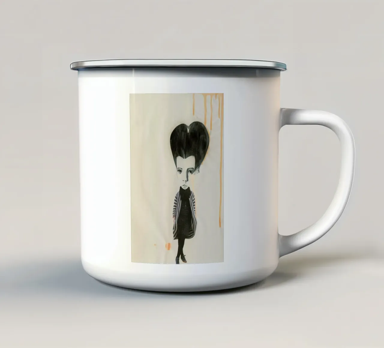 [ˈmandl̩|a͜uɡə] II Emaille Tasse von Julia Danckwerth
