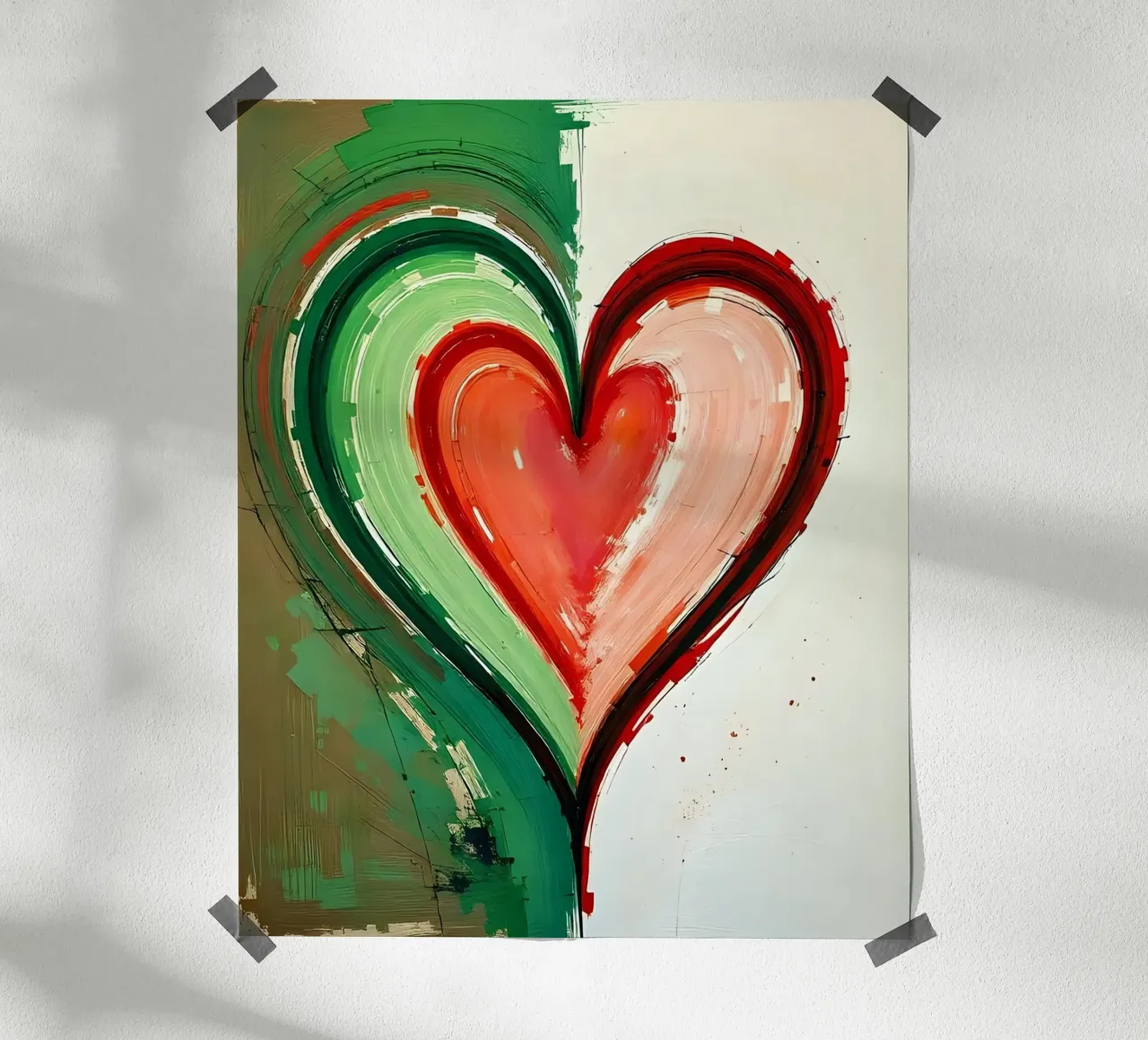 cuore_verde_rosso_2 carta hahnemühle da Pink- und LoveArt by LK