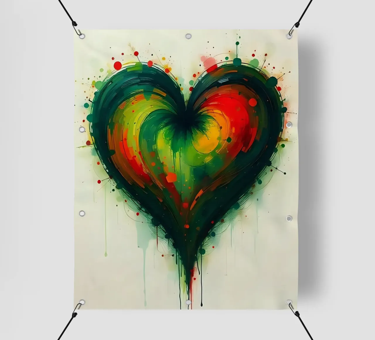 cuore_verde_rosso_3 telo in pvc da Pink- und LoveArt by LK