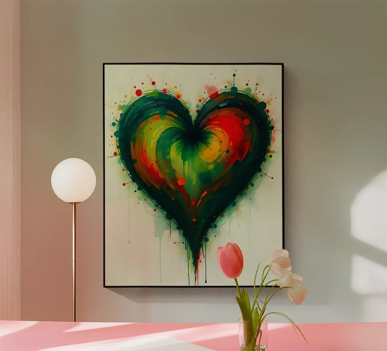 cuore_verde_rosso_3 plexiglass da Pink- und LoveArt by LK