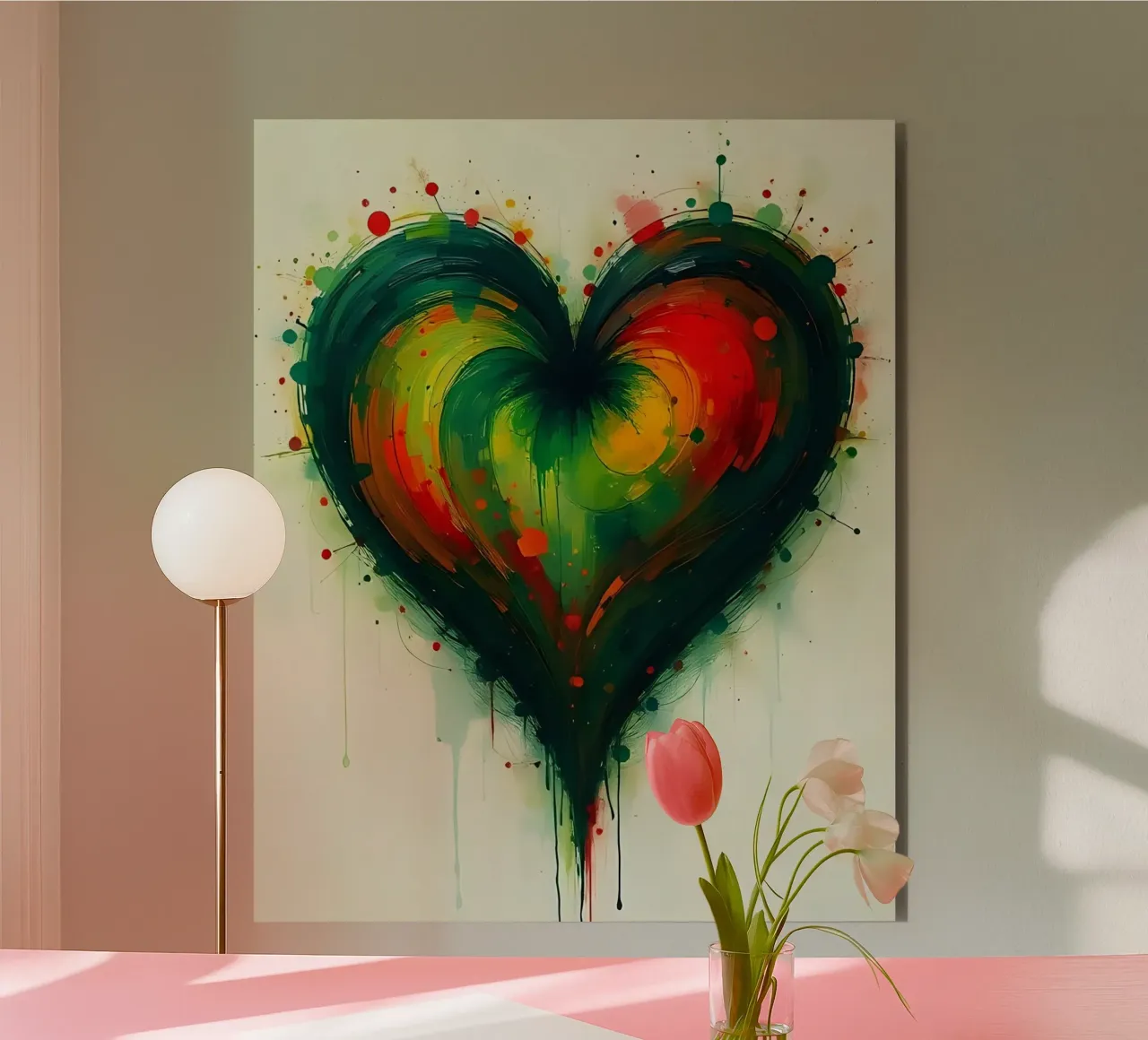 cuore_verde_rosso_3 alluminio dibond da Pink- und LoveArt by LK