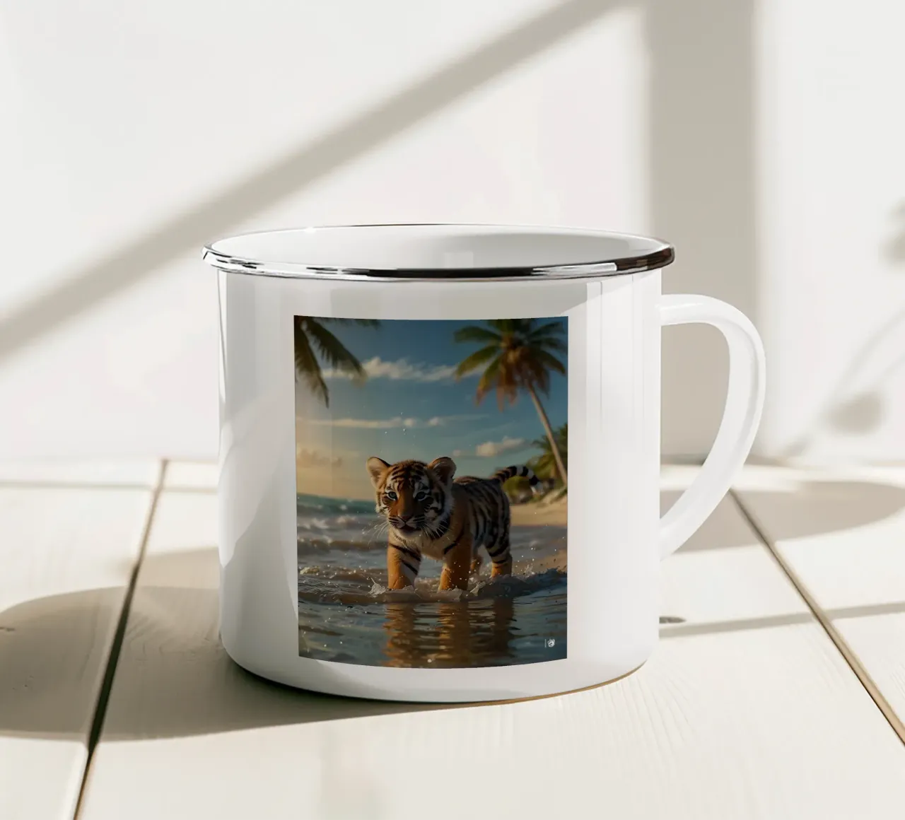 Spiaggia della tigre tazza in smalto da LM2KONE