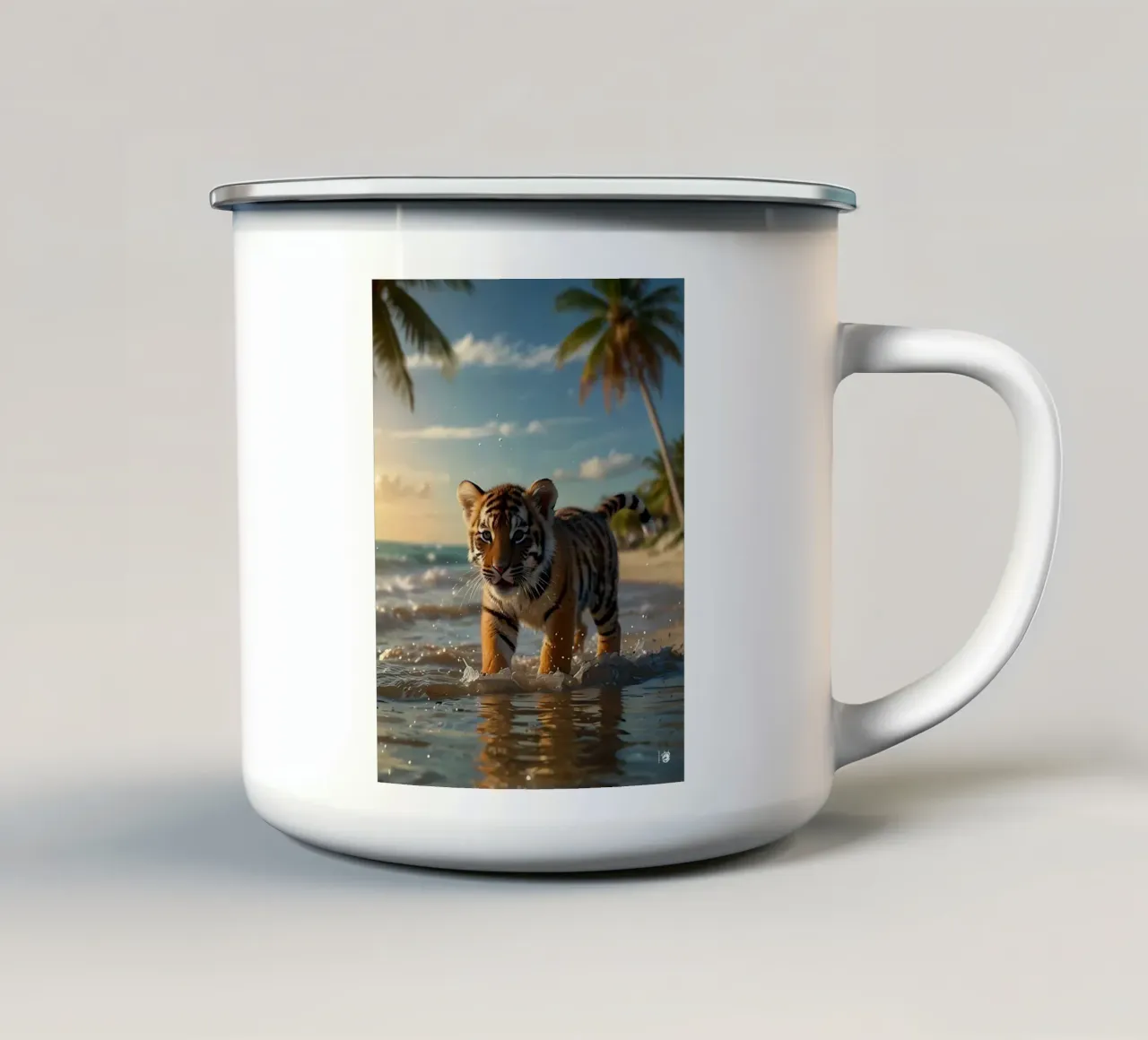Spiaggia della tigre tazza in smalto da LM2KONE
