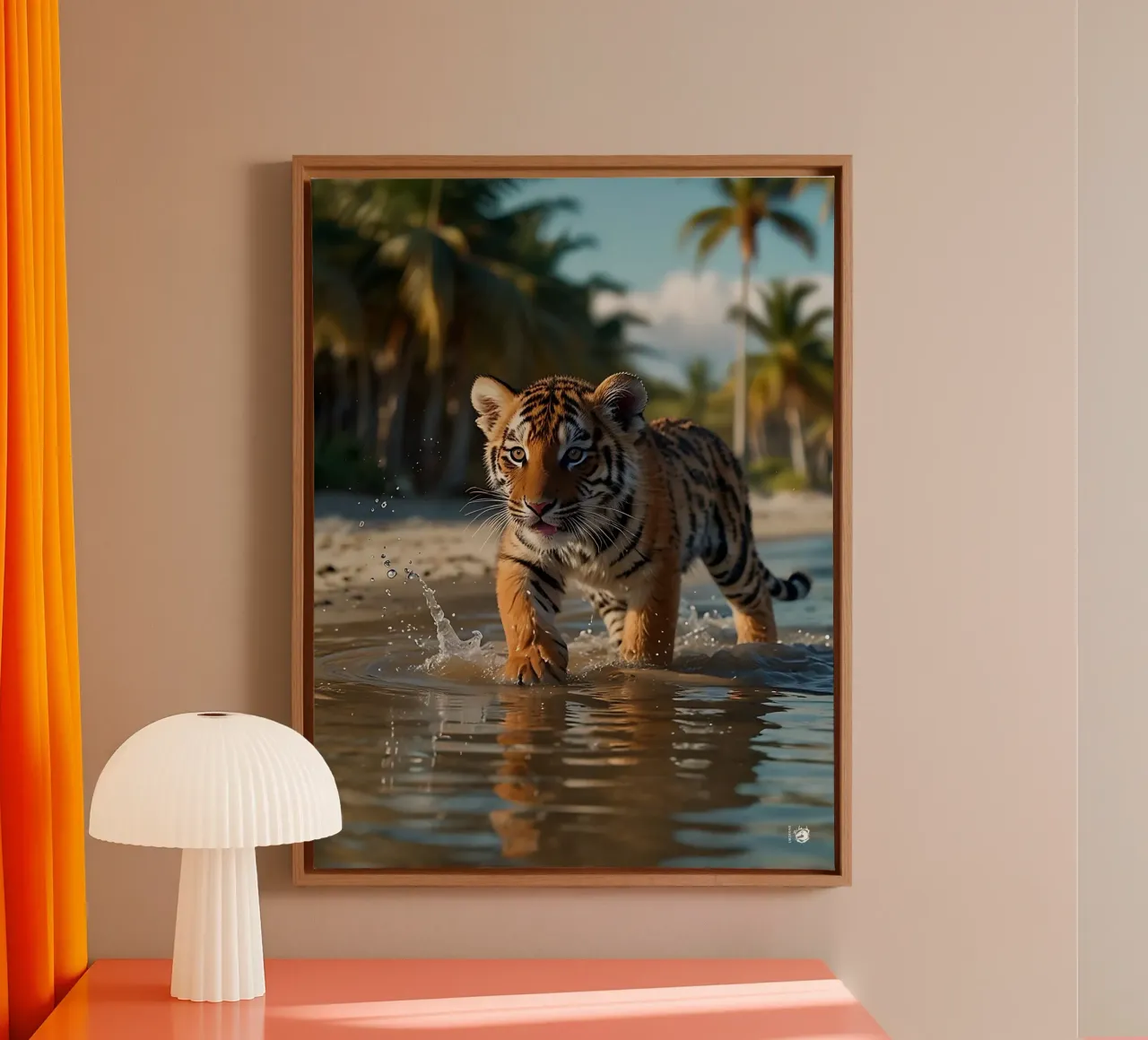 Spiaggia della Tigre del Mare tela con Cornice a cassetta da LM2KONE