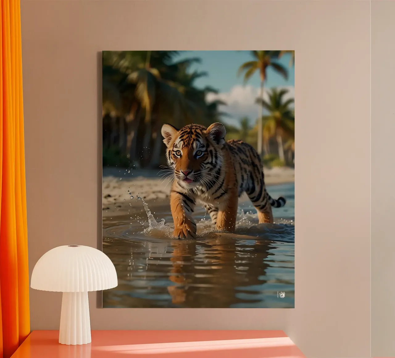 Spiaggia della Tigre del Mare tela con Cornice a cassetta da LM2KONE