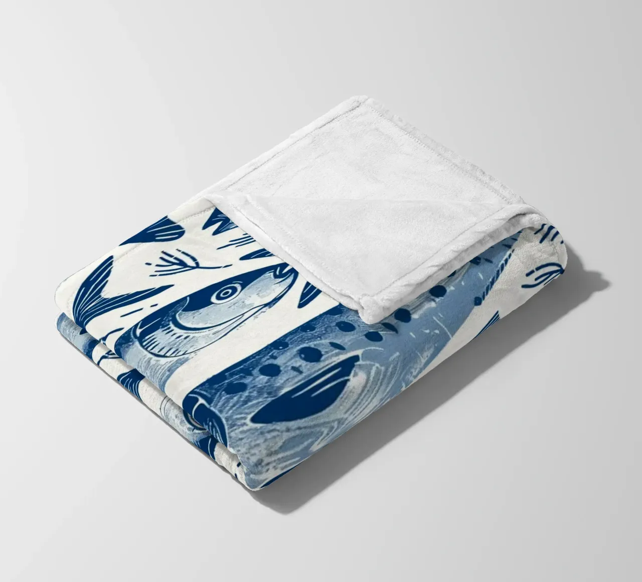 The Sardines fleece blanket by Sunflower Soul Studio
