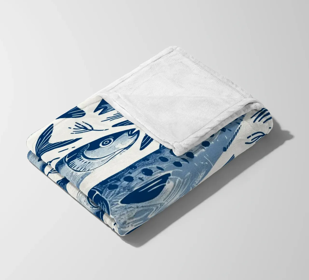 The Sardines fleece blanket by Sunflower Soul Studio