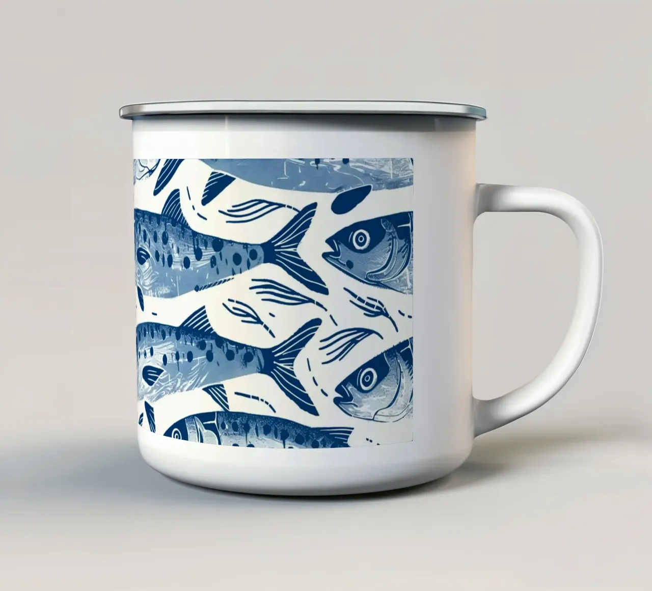 The Sardines tazza in smalto da Sunflower Soul Studio
