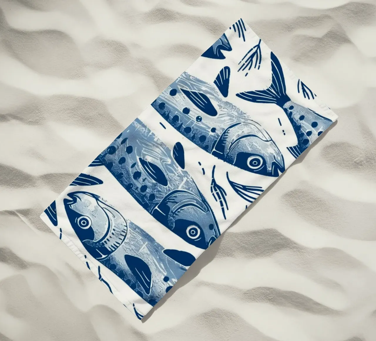 The Sardines beach towel by Sunflower Soul Studio
