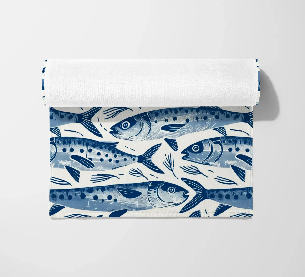 The Sardines beach towel by Sunflower Soul Studio