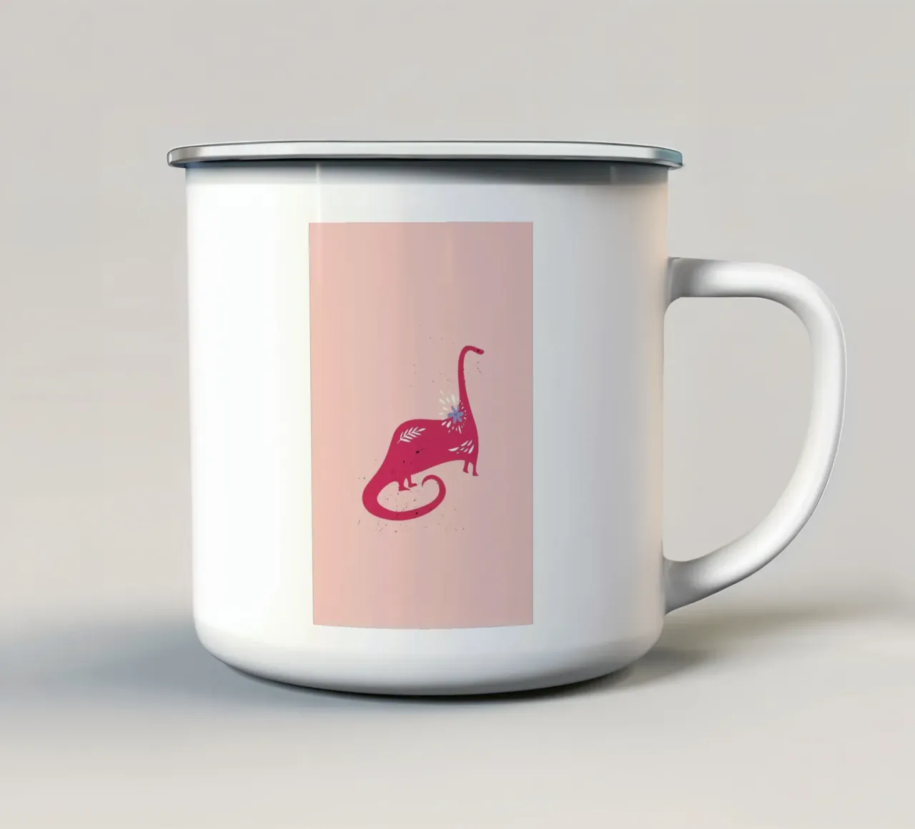 Pink Dinosaur tazza in smalto da Little Flourishes