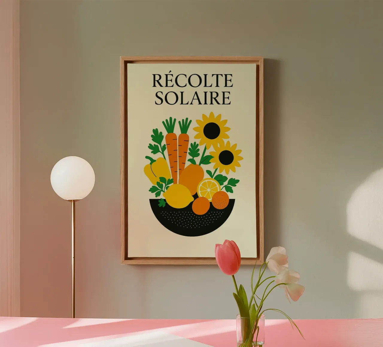 Solare Ernte - Überfluss, der nach Sonne schmeckt Leinwand mit Schattenfugenrahmen von Pop and Fruits - Affiches & posters