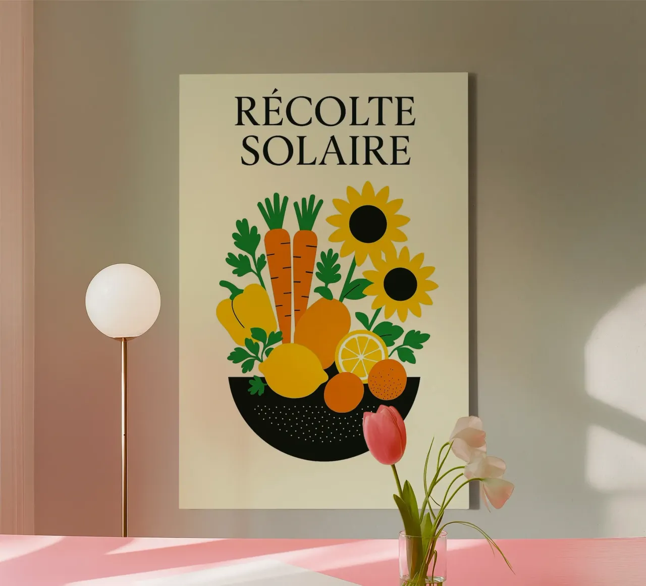 Solare Ernte - Überfluss, der nach Sonne schmeckt Leinwand mit Schattenfugenrahmen von Pop and Fruits - Affiches & posters
