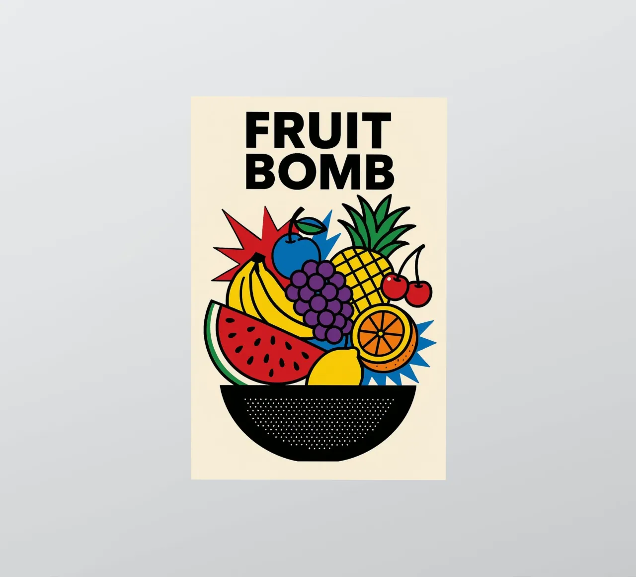 Fruit Bomb - Esplosione pop di freschezza e colore adesivo da Pop and Fruits - Affiches & posters