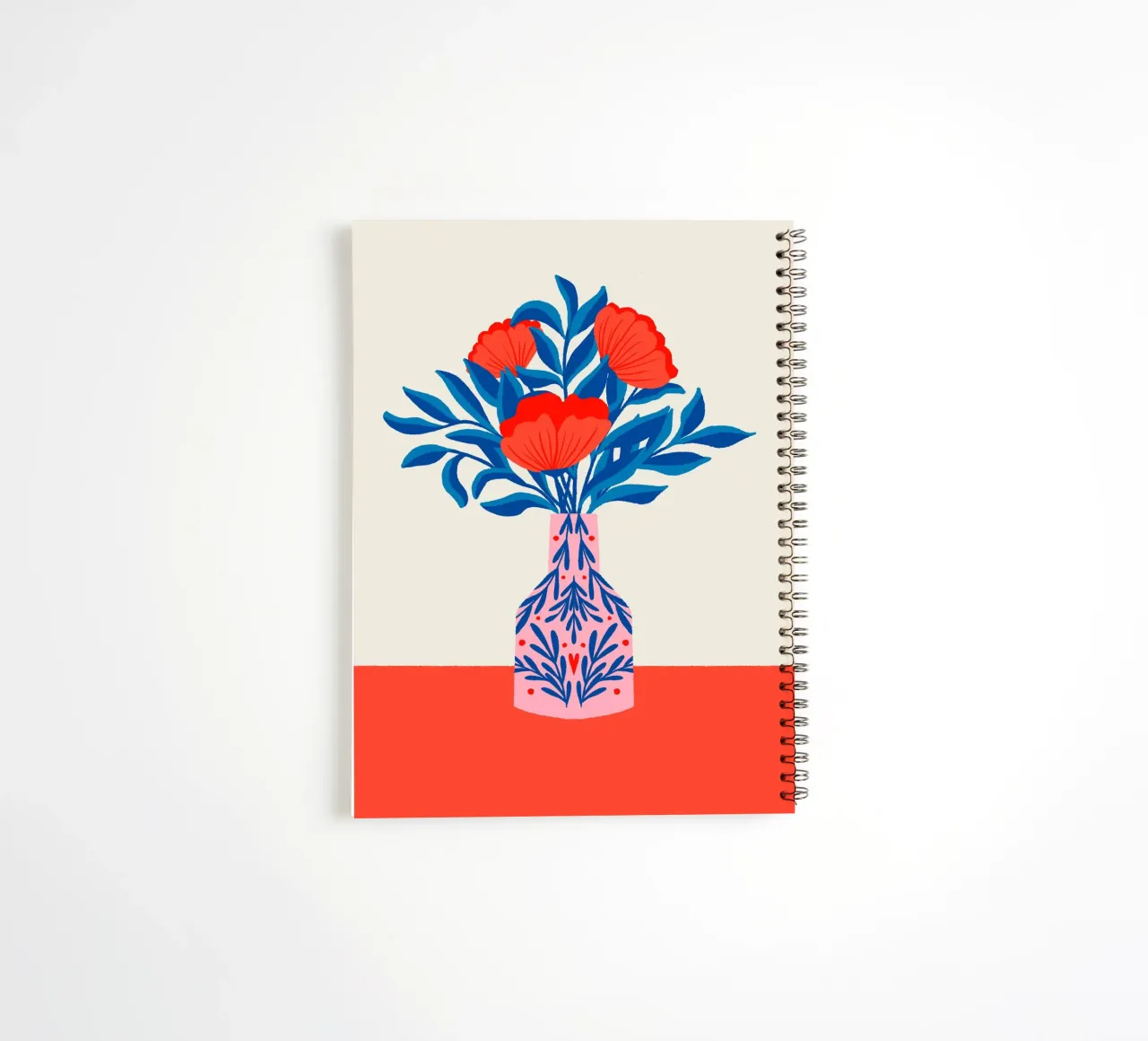 Poppies in a vase spiral notebook by Wackapacka