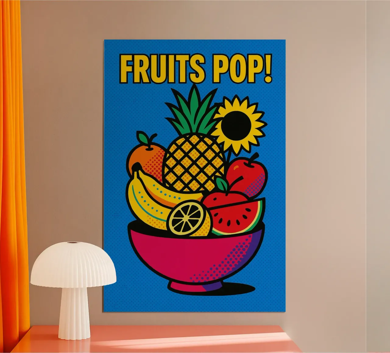 Fruits Pop! poster with wooden frame by Pop and Fruits - Affiches & posters