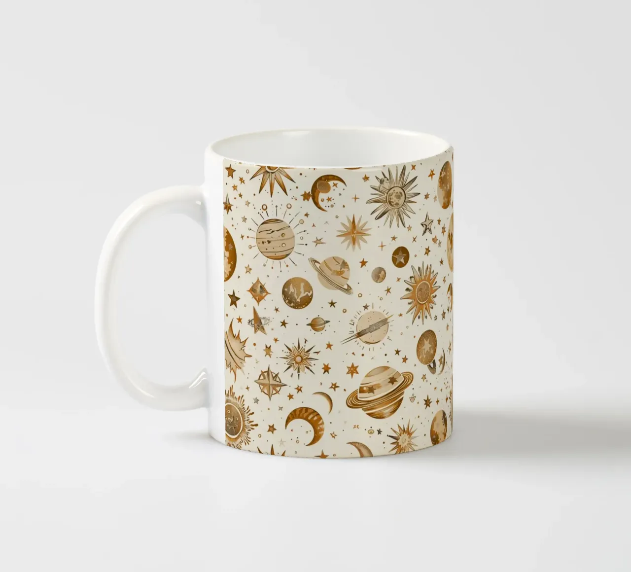Beige and Brown Celestial tazza in ceramica da Sunflower Soul Studio