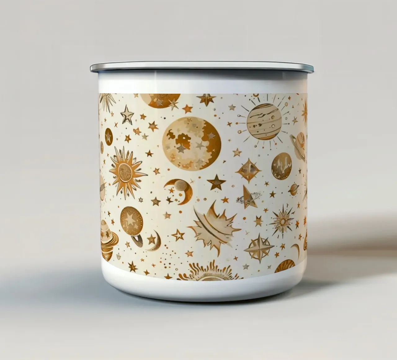 Beige and Brown Celestial tazza in smalto da Sunflower Soul Studio