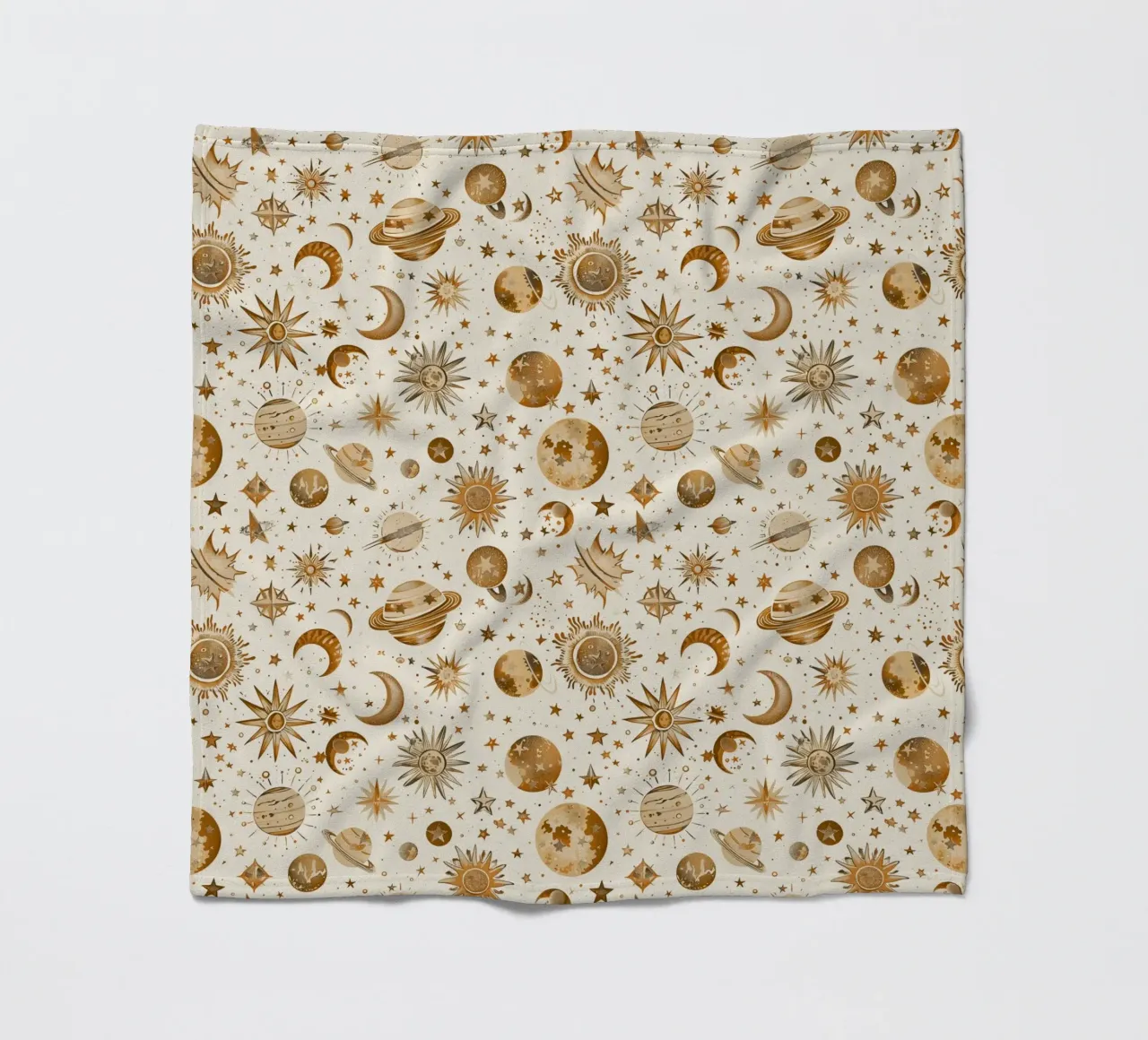 Beige and Brown Celestial coperta in pile da Sunflower Soul Studio